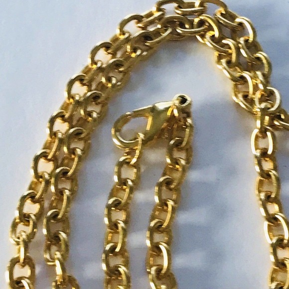 VTG Maxine Denker Necklace Gold Tone Chain Rose Heart Pendant Charm Signed - Picture 4 of 7
